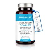 Nutralie Gehydrolyseerd Collageen Complex - met Hyaluronzuur, Vitamine C, D, B12, Zink, Q10 & Biotine - Huid, Haar & Nagels Supplementen - 60 Capsules