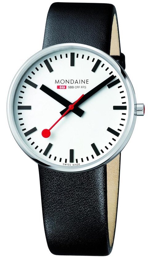 Mondaine MSX.4211B.LB horloge dames en heren - zwart - edelstaal