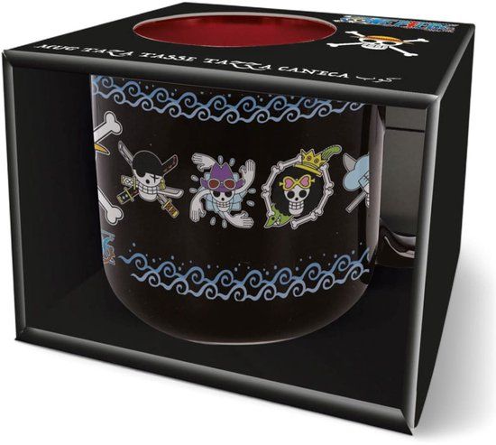 Stor Young Adult - One Piece - Keramische ontbijtmok in geschenkverpakking Skulls - 400 ML