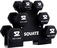 Squatz Dumbbell Set - 1.3 to 3.6 Kg - Weights - 3 Pairs - Black