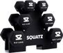Squatz Dumbbell Set - 1.3 to 3.6 Kg - Weights - 3 Pairs - Black