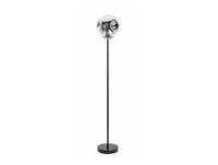 Lampadaire chrome en verre et métal