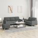 Maison Exclusive - Ensemble de canapés 3 pièces avec coussins, tissu gris foncé