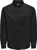 ONLY & SONS Chemise en jean noir coupe regular manches longues homme XXL