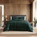 Eddie Bauer Queen dekbedovertrekset omkeerbaar katoenen beddengoed met bijpassende shams, geruite woondecoratie met knoopsluiting (Woodland Tartan Green, Queen)