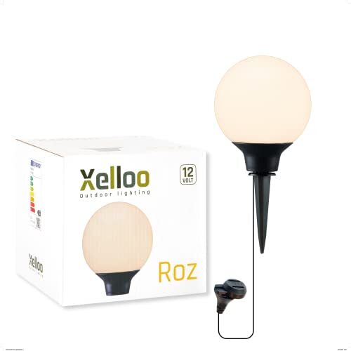 Xelloo Xelloo® Tuinverlichting ROZ, 12 Volt, 1 st design armatuur 1W LED warmwit met grondspies, waterdicht (IP44) en met praktische schuifaansluiting