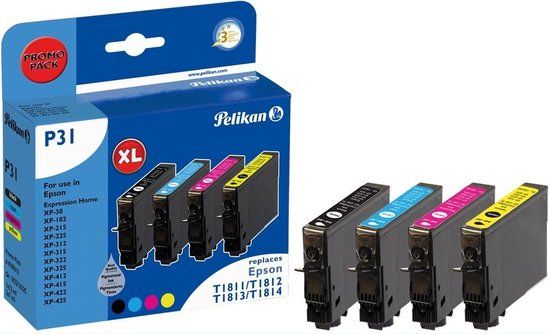 Pelikan P31 Multipack Zwart, Cyaan, Magenta, Geel
