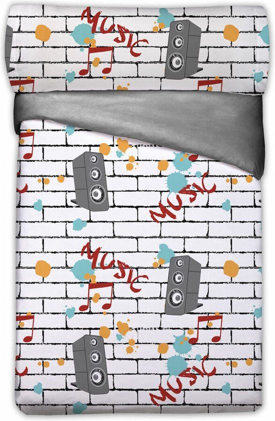 Dekbedovertrek set Hosteline YOUNG Grijs Eenpersoons Polyester