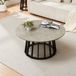 en.casa Salontafel Buzzard rond Ø90x45 cm betonkleurig en naturel