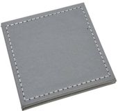 H&S Collection Glazen onderzetters - 4x stuks - grijs - kunstleder - 10 cm