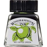Winsor & Newton 1005011 Drawink Ink - tekeninkt voor kalligrafen, illustratoren, grafici, kunstenaars - waterbestendige kleuren, uitstekende transparantie - 14ml fles, Apple Green