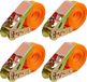 Merkloos Relaxdays Spanbanden met ratel - set van 4 - 4 meter - 500 kg