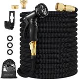 Flexible water hose 75 m black