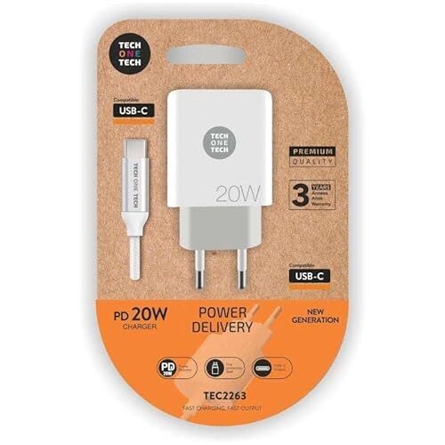 TechOneTech TechOneTech Oplader PD 20 W + USB-C naar USB-C kabel merk