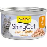 GimCat ShinyCat Filet kip - Kattenvoer met malse filet zonder toegevoegde suikers, voor volwassen katten - 48 blikken (48 x 70 g)