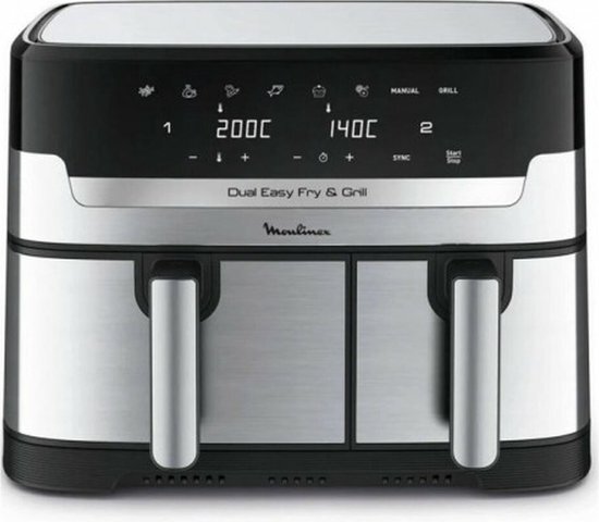 Moulinex Dual Easy Fry & Grill 8.3L Stainless Steel EZ905D20 Airfryer