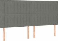 vidaXL Hoofdbord - donkergrijs - 180x5x118/128 cm - Stof