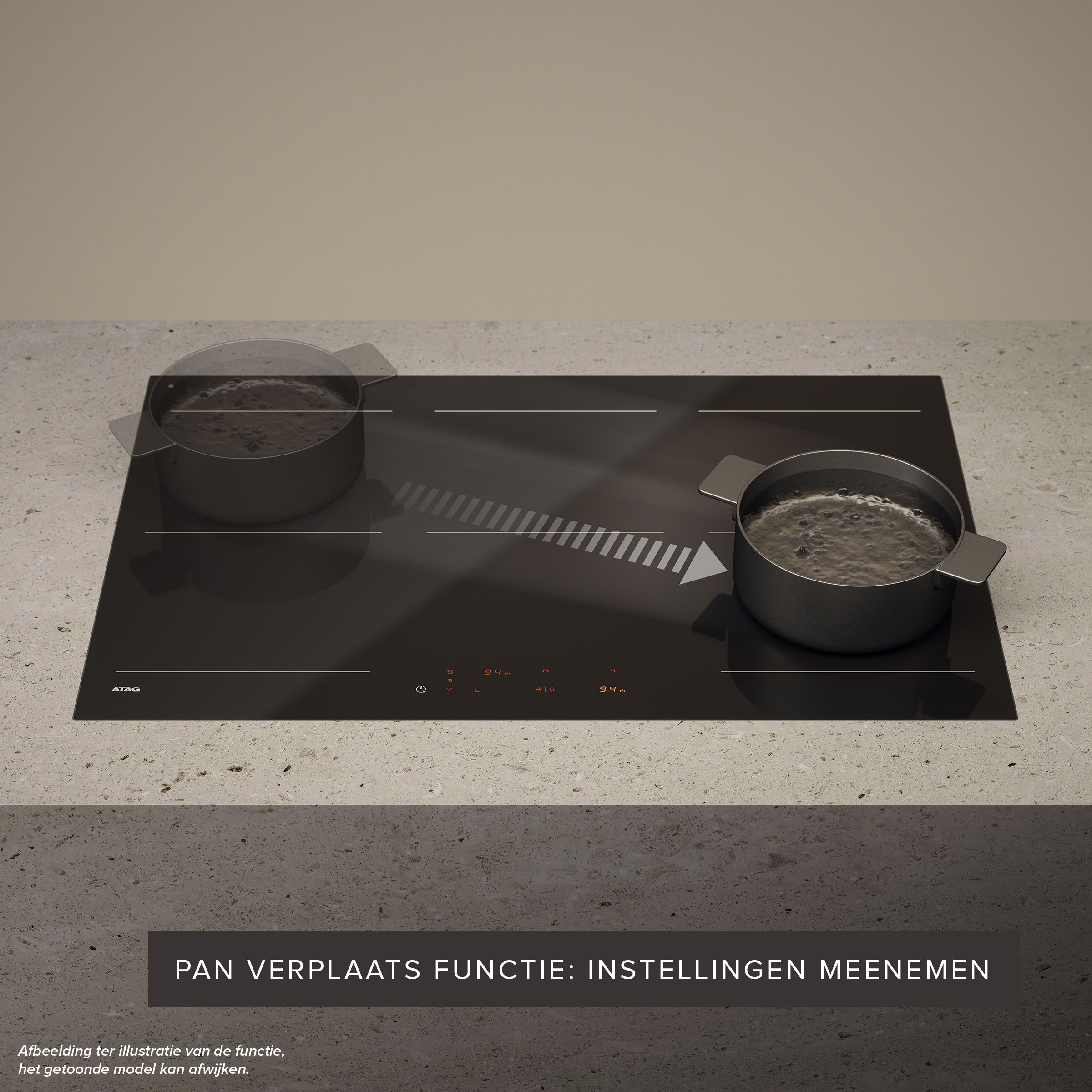 ATAG HI89571FV Inductiekookplaat Zwart 90 cm 5 zones