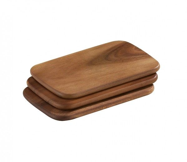 Zassenhaus 055009 Dinner Plate Rectangular Wood - Set of 3
