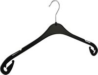 De Kledinghanger Gigant - Kledinghanger - Volwassenen - T47 - 20 Stuks - Blousehanger - Shirthanger - Kunststof - Zwart - Rokinkepingen - 47 cm - Kleerhanger - T-Serie (T47_00/20)