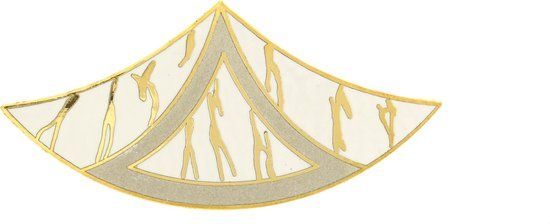 Behave® Dames Broche vintage driehoek wit emaille