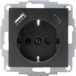 Kopp HK07 - geaard inbouwstopcontact, USB A/C, antraciet