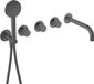 Hotbath Guy Row GY7072R inbouw badthermostaat met 2 stopkranen en uitloop (afbouwdeel)