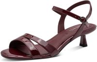 Tamaris - Dames - Rode Platte Sandalen met Kitten Hak - Maat 40
