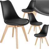 Tectake Eetkamerstoel Frederikke - Set van 4 - Zwart