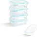 Merkloos Set van 4 Glazen Vershouddozen met Deksel - 1040 ml - Luchtdicht, Vaatwasser-, Magnetron-, Vriezer- en Ovenbestendig