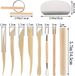 Set d'outils en céramique pour céramique et porcelaine - set de modelage et de sculpture - avec poignées en bois - convient pour l'argile polymère - pour lisser et façonner