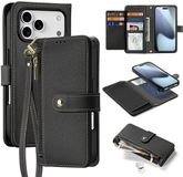 Dux Ducis Lawa Apple iPhone 17 Pro Hoesje 2-in-1 Wallet Book Case MagSafe Zwart