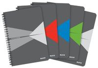 Leitz Strong Kartonnen omslag, 90 vel, geregeld, 90 grams Ivoorpapier, Kantoorbereik A5 Assorted Pack 5