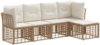 vidaXL - Bank loungeset - Naturel - Polyester - 5 zitplekken