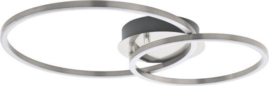 EGLO Palmaves - LED Plafondlamp - Rond - 45 cm - Zilvergrijs - Dimbaar
