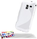 Ultraplatte MUZZANO Ultraplatte zachte beschermhoes SAMSUNG I8160 [Le S Premium] [wit] + 3 screen protectors UltraClear + stift en microvezeldoek MUZZANO® GRATIS