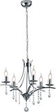 TRIO LUCERNA - Chroom Kroonluchter - 5 x E14 - 52 cm - Excl. Lampen