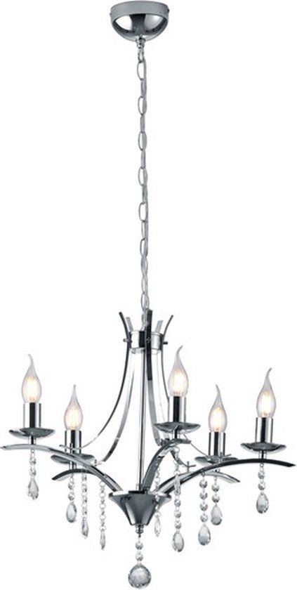 TRIO LUCERNA - Chroom Kroonluchter - 5 x E14 - 52 cm - Excl. Lampen