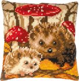 Vervaco Kruissteekkussen kit - Egels - 40 x 40 cm