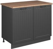 Vicco Wastafelkast Fame-Line, Donkergrijs/Antraciet, 100 cm, WB Eik