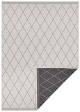 Freundin Home Collection Nora Vloerkleed voor binnen en buiten, weerbestendig, modern design, tapijt voor balkon, terras, serre, badkamertapijt, woonkamertapijt, zwart, crème, 80 x 250 cm