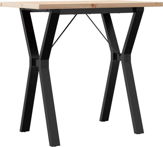 vidaXL Eettafel Y-frame 80x50x75,5 cm massief grenenhout en staal