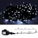 Led-lichtsnoer SHS Led-lichtsnoer voor binnen en buiten, 400 leds, koudwit, groene kabel, 10 m voedingskabel, transformator IP44, DEKRA GS-getest