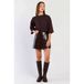 Spooq the label imitatieleren mini rok - donkerbruin