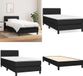 vidaXL Boxspring met matras, stof, zwart, 100x200 cm