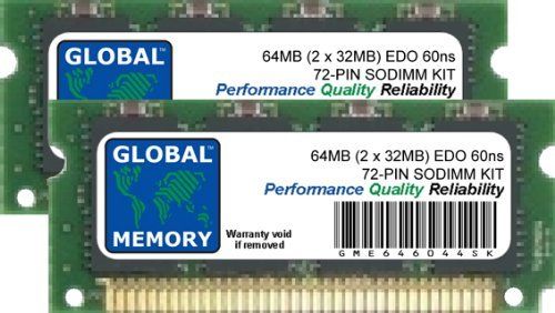 GLOBAL MEMORY Panda GLOBAL MEMORY 64MB (2 x 32MB) 60ns 72-PIN EDO SODIMM GEHEUGEN RAM KIT VOOR LAPTOPS/NOTITIEBOEKJE