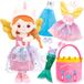 Poupée en peluche douce avec 3 tenues interchangeables pour filles