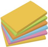 Sigel memoblaadjes - 75x125mm - 6x100 vel geel - groen - oranje - roze - blauw - SI-BA127