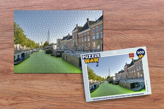 MuchoWow Puzzel Groningen - Grachtenpand - Water - Legpuzzel - Puzzel 500 stukjes - Sinterklaas cadeautjes - Sinterklaas voor grote kinderen