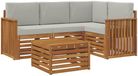 vidaXL Hoek loungeset 5-delig Natuurlijk en Lichtgrijs Polyester